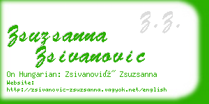 zsuzsanna zsivanovic business card